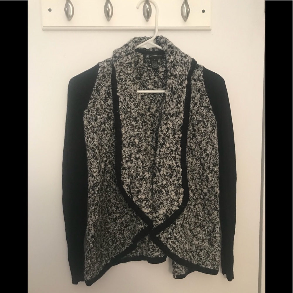 Color block cardigan with lurex knit